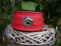 27. Lederhalsband mit Filz unterlegt Windhund