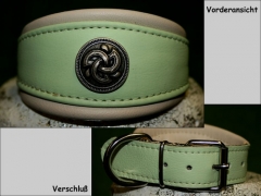 No.63 unterlegtes Lederhalsband mit Zierniete