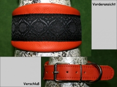 No.78 unterlegtes Lederhalsband mit Borte