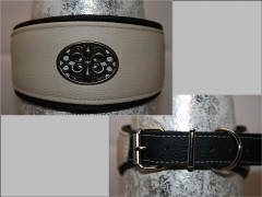 No. 410 unterlegtes Halsband mit Zierniete