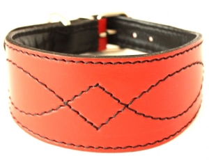 Luxury Lederhalsband - rot