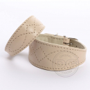 Luxury Lederhalsband vanille