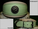 No.63 unterlegtes Lederhalsband mit Zierniete