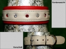 No. 90 Unterlegtes Lederhalsband mit Straß