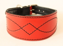 Luxury Lederhalsband - rot