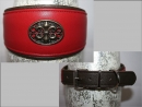 No. 22 unterlegtes Lederhalsband mit Zierniete